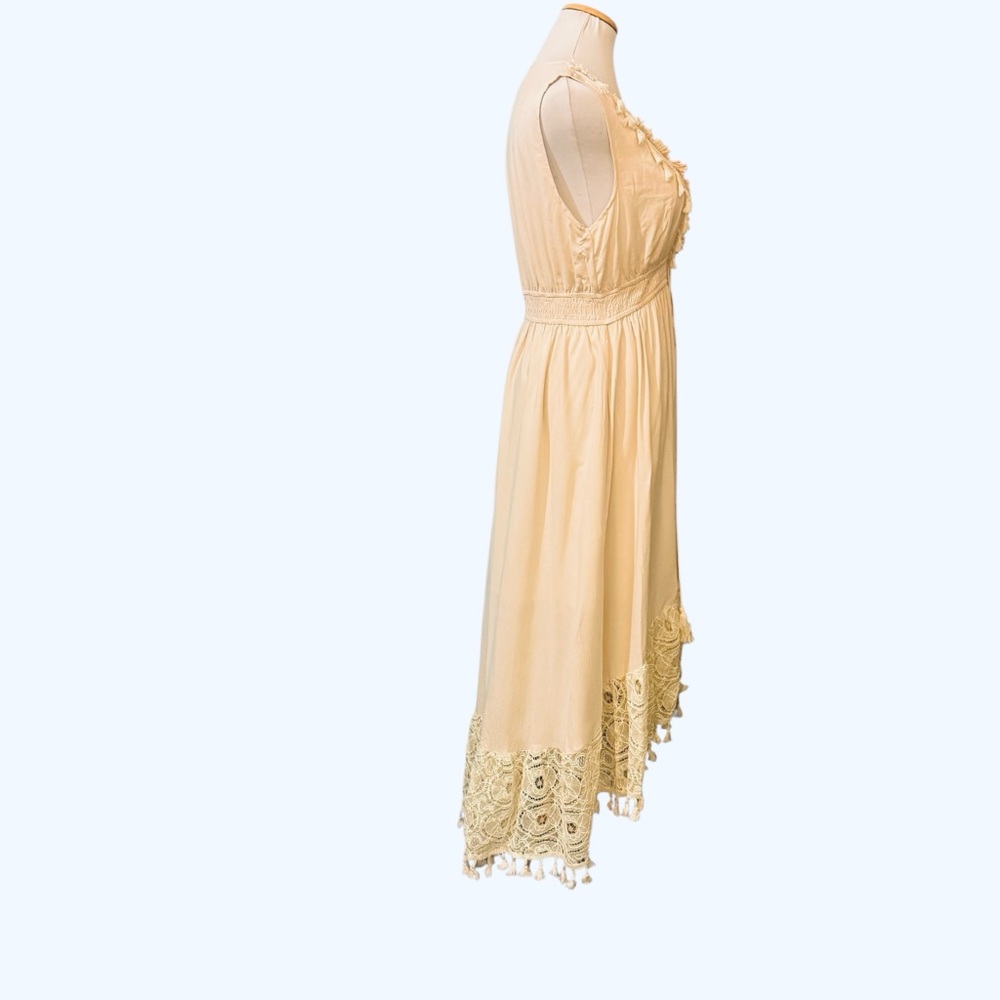 NWT Cupshe Boho Lace Trim Asymmetrical High-Low Sundress V-Neck - Picture 8 of 12